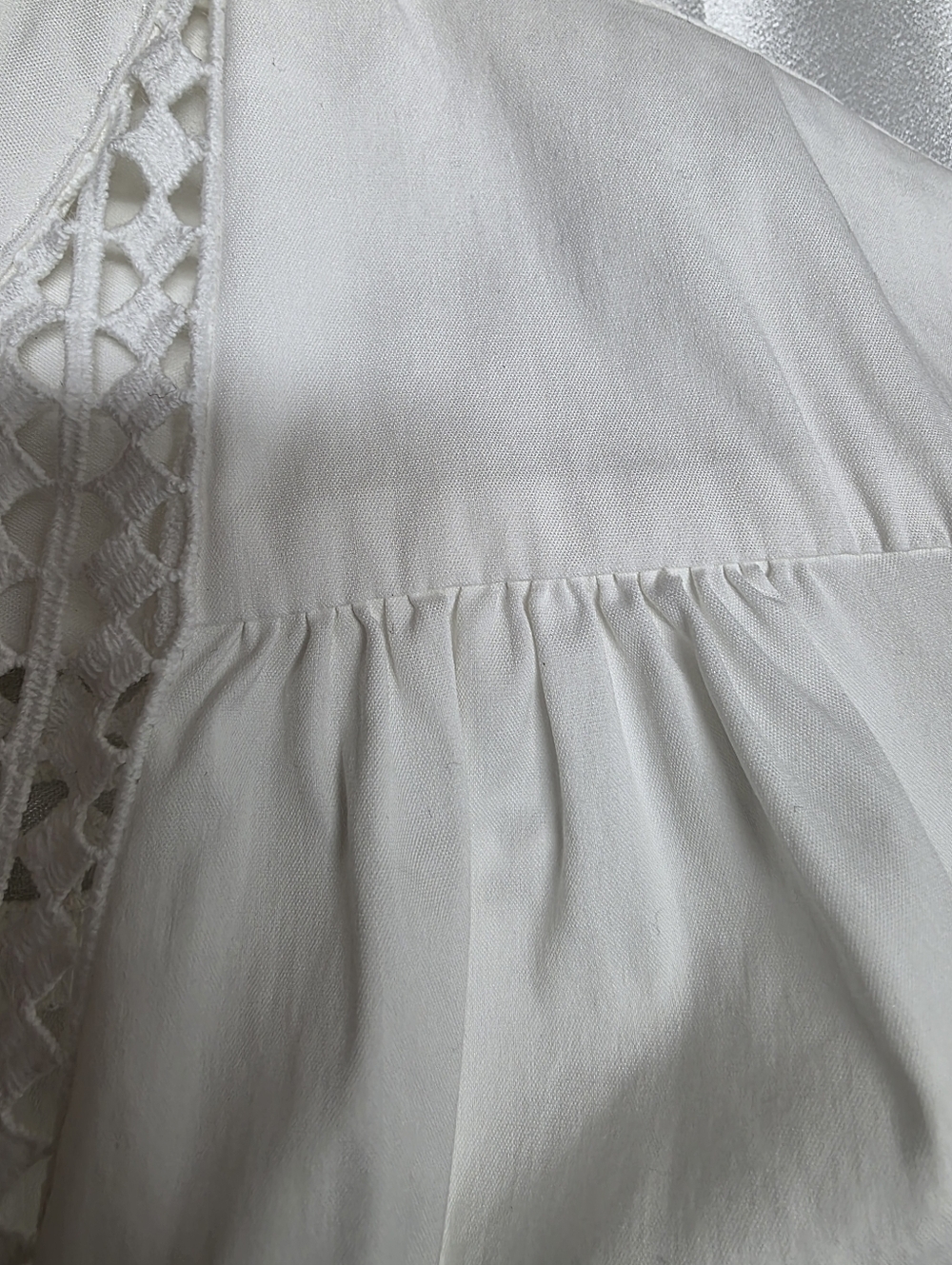 White House Black Market & Spruce Ivory Crochet-Trim Peasant Blouse - Picture 5 of 12